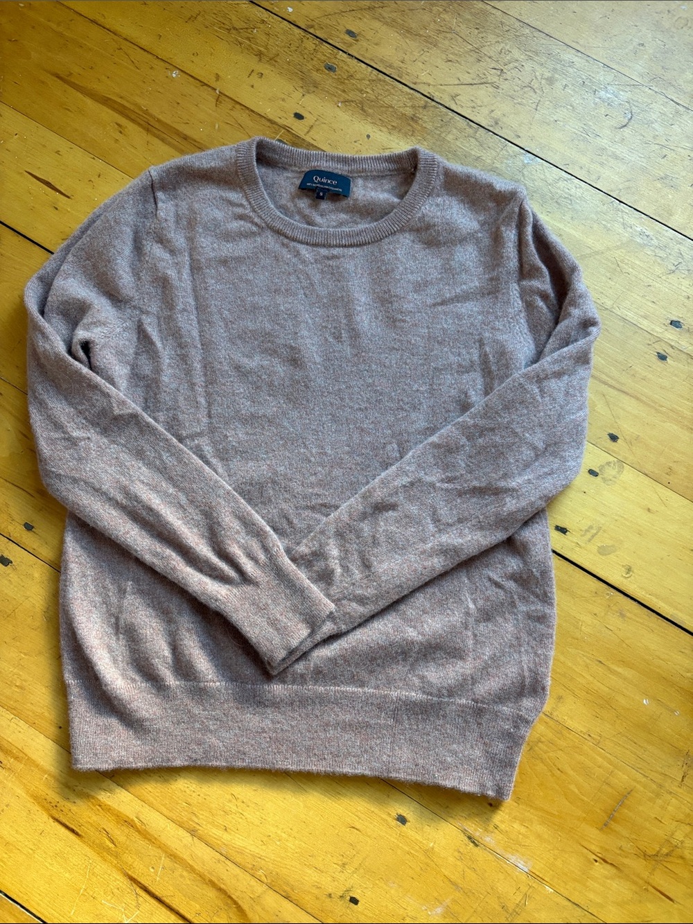 Quince Women's Cashmere Crewneck Sweater - Mauve Blush